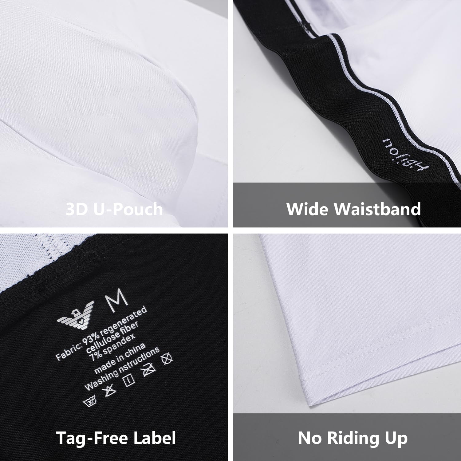 Men's Underwear Boxer Brief Regular Long Men Pack with Quick-Dry Moisture Wicking, S M L XL XXL XXXL - Image 2