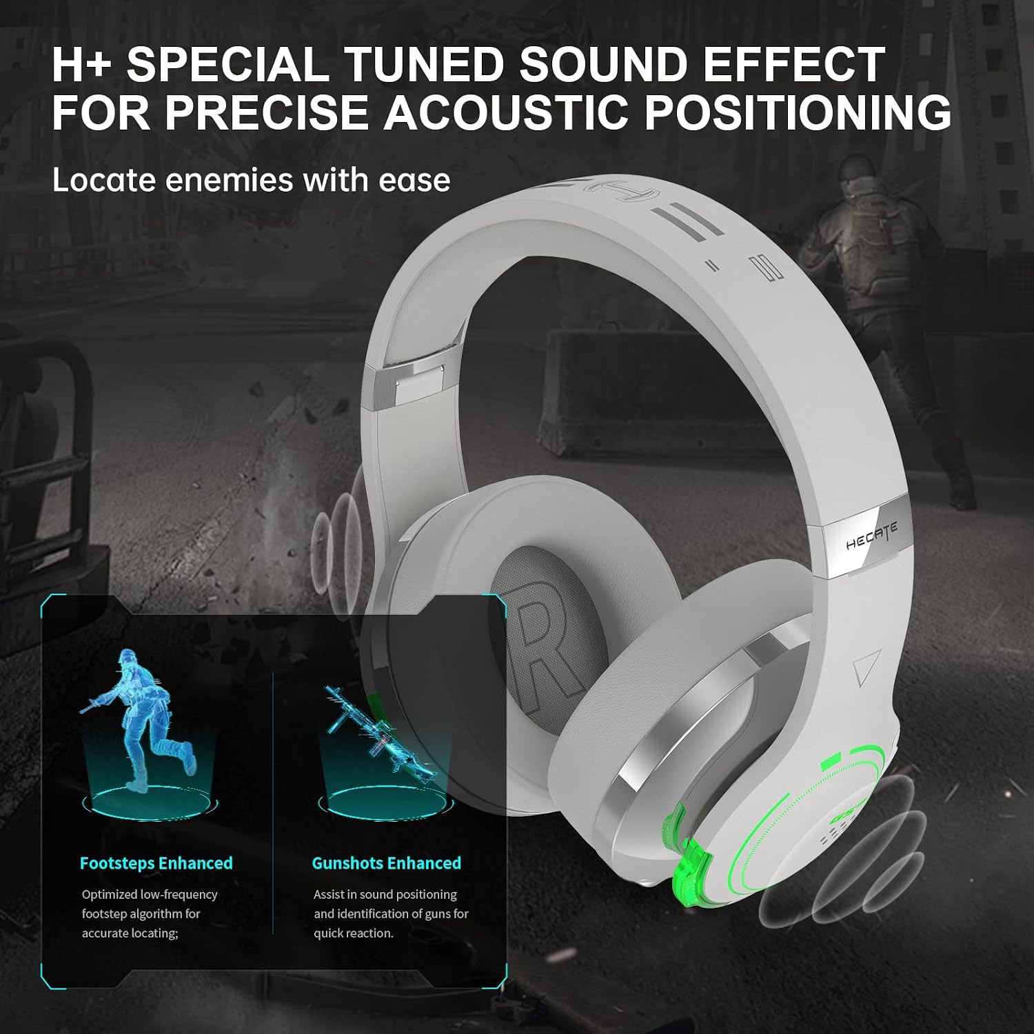 Edifier G5BT Bluetooth Gaming Headset, Over Ear Wired Headphones with Mic (Grey) image 3