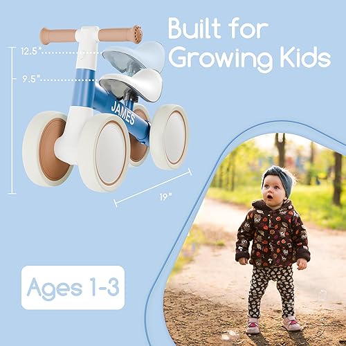 Miniatura 4 de Bicicleta de equilibrio para bebé personalizada para niños de 1 año  Ligera y segura - Sin bordes afilados  Ruedas silenciosas para paseos suaves y