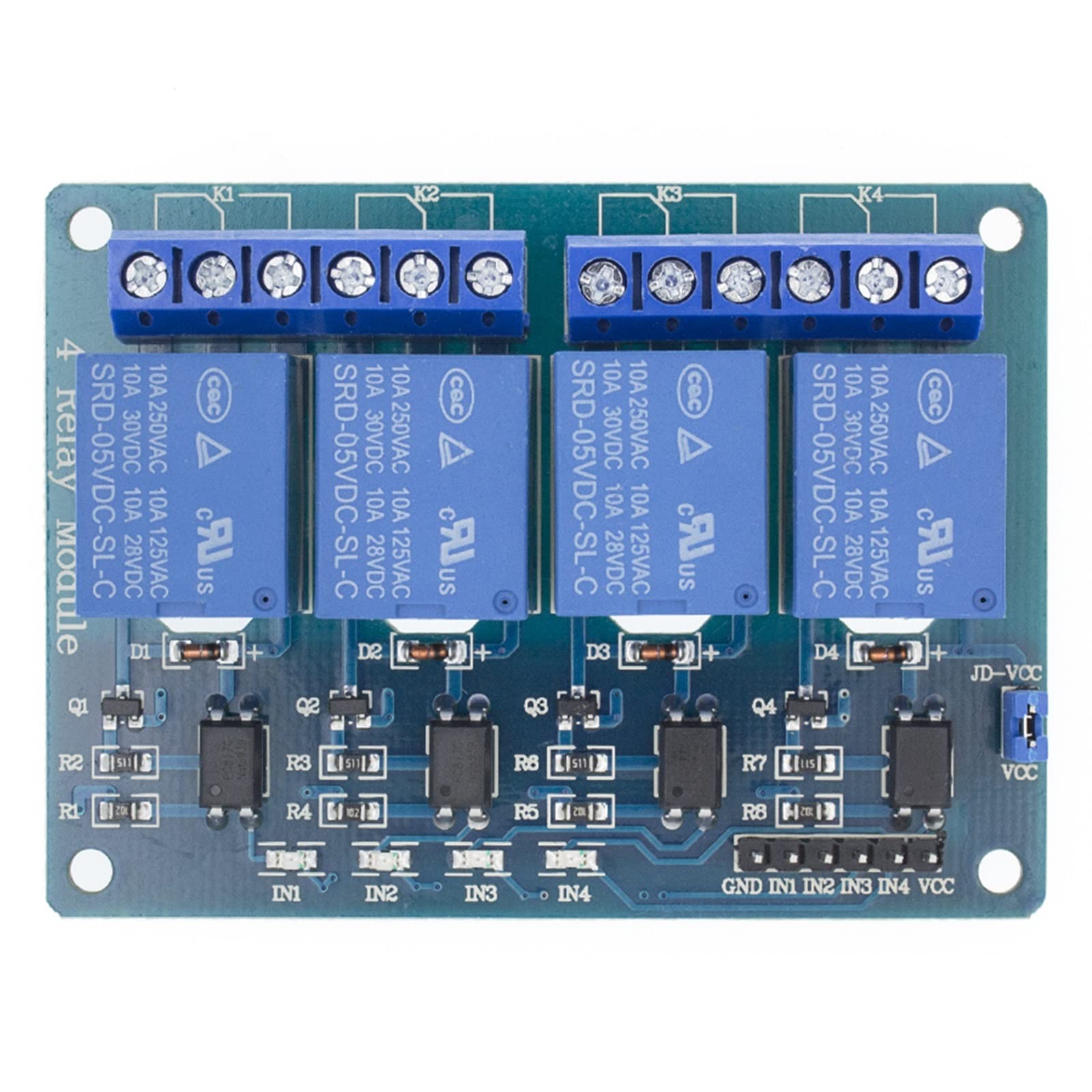 Módulo de relé 5v 1 2 4 8 canales con salida optoacoplador X Way 1CH 2CH 4CH 8CH Uds(4ch)