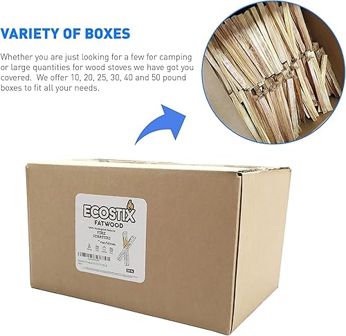 Miniatura 6 de EASYGOProducts Aproximadamente 120 varillas de madera para iniciar fuego Eco-Stix Fatwood, 100% orgánico, para estufas de leña, chimeneas, fogatas,