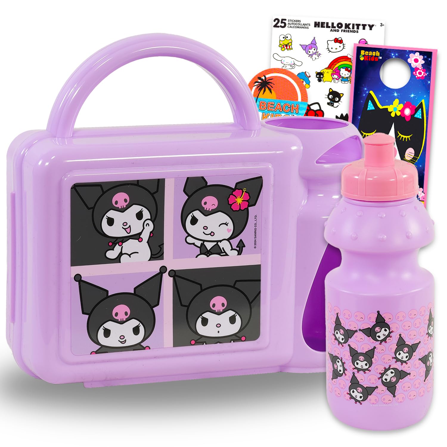 Amazon.com: SANRIO Kuromi Lunch Box for Girls - Bundle Lunchbox