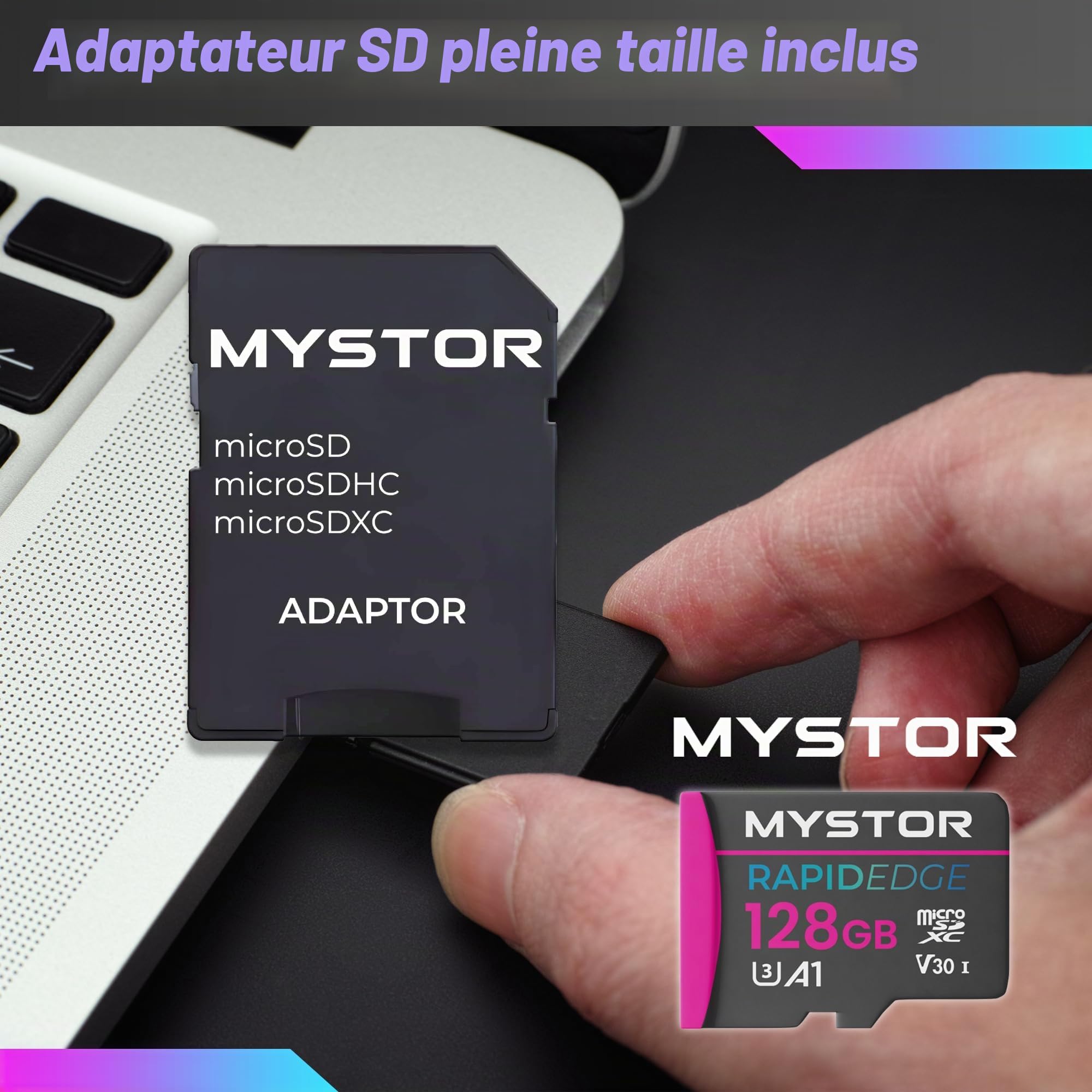 Carte mémoire Micro SD 128 Go pour Samsung A13, A23, A33, A12, A22, A32, A11, A21, A31, A41, A51, A52, A53 Carte Micro SD pour téléphone Samsung MicroSDXC Classe 10 UHS-1 U3 V30