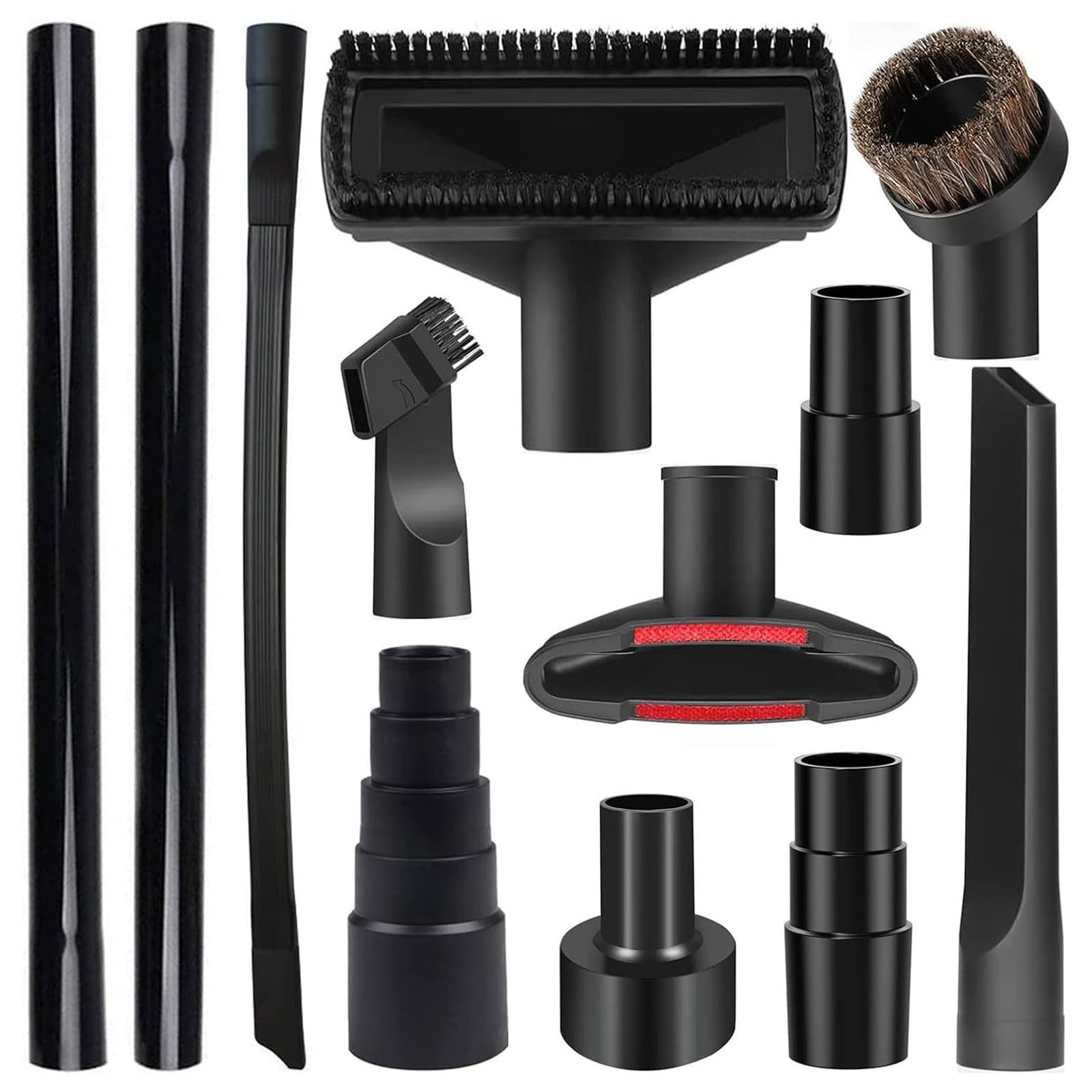 YWLUUOO 12Pcs Universals Vacuum Attachments Kits Vacuum Cleaners Accessory Set Wet Dry Hose Adapter Car Nozzle and Upholstery Brush
