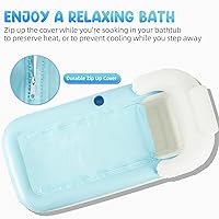 Vista 4 de Bañera inflable para adultos con bomba de aire eléctrica, bañera plegable portátil para interiores o exteriores y bañera de hielo, bañera inflable