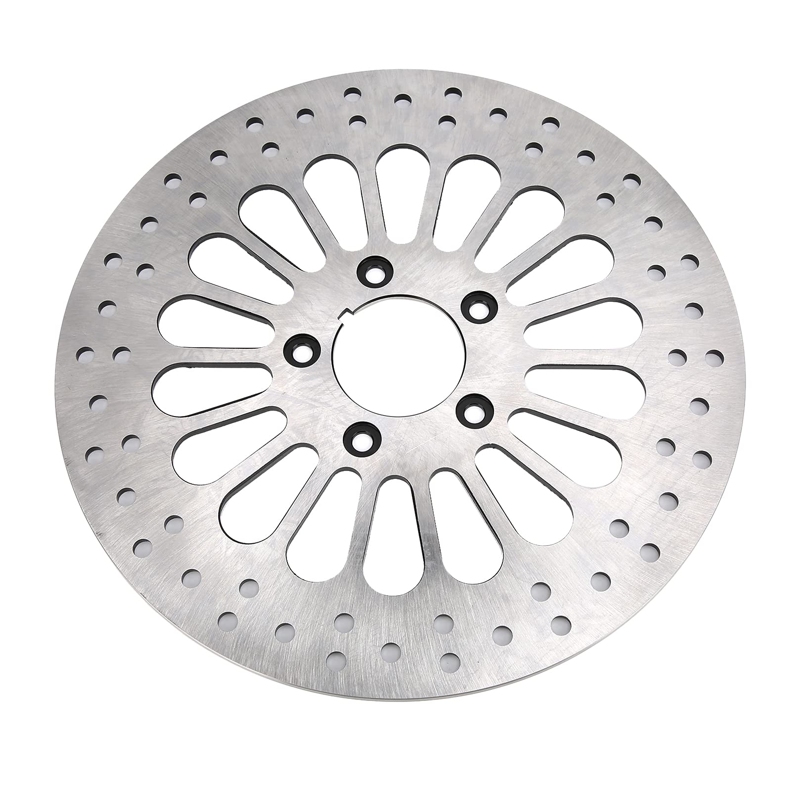 Qqmora Disco de Freno Delantero de Motocicleta de Repuesto de Acero Inoxidable para Touring 2000-2007, Diseño de 5 Orificios, Diámetro Exterior de 11,5 Pulgadas, Diámetro Interior de 2,3 Pulgadas