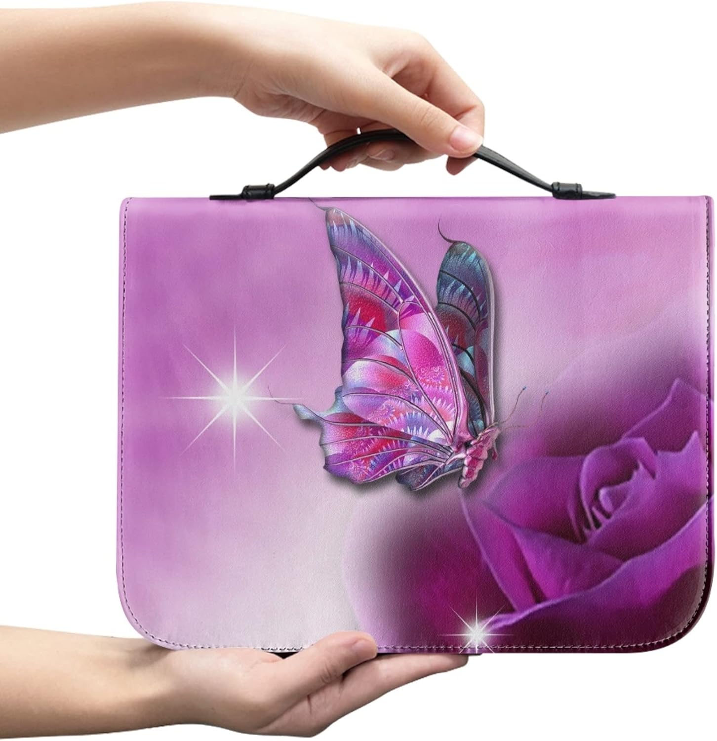 Purple Butterfly Bible Cover Purple Rose Floral Bible