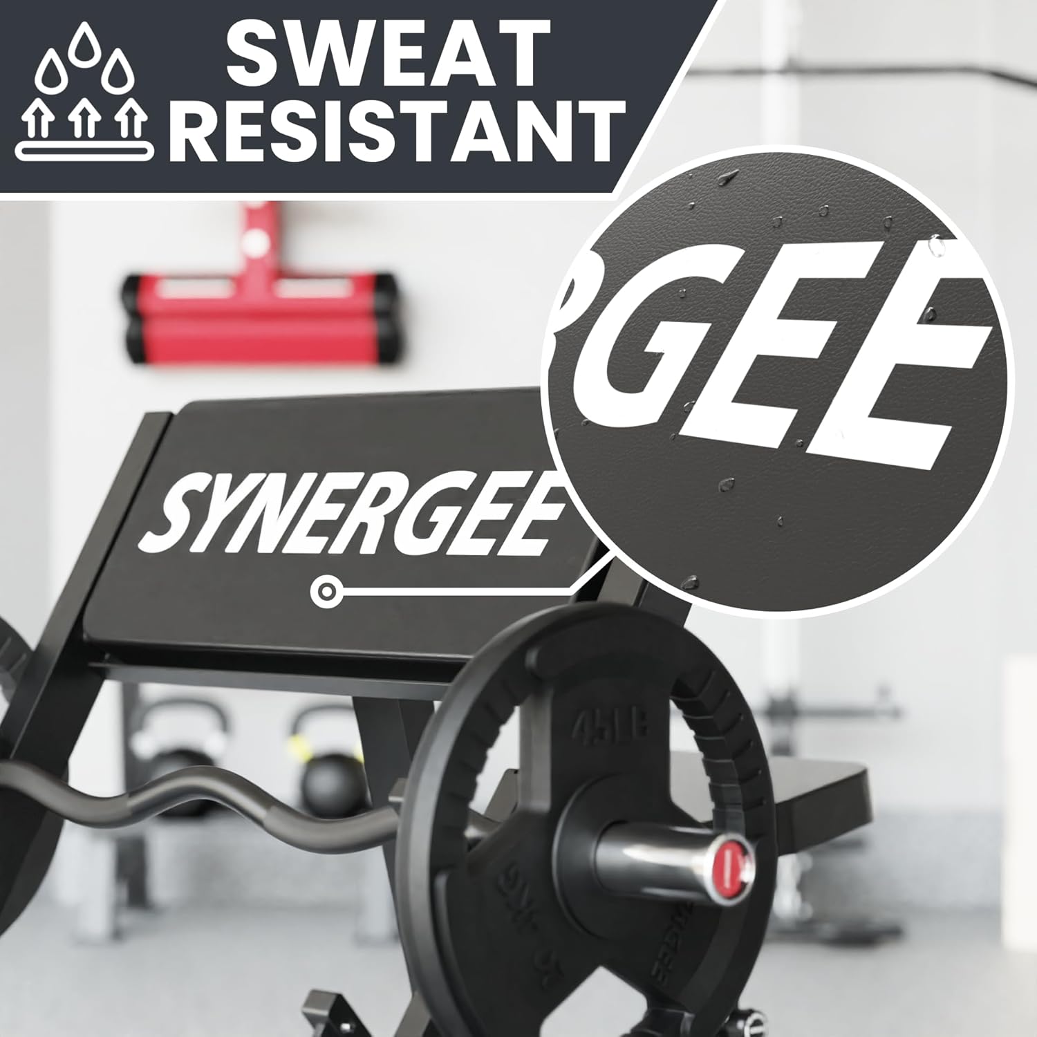 Synergee Preacher Curl Bench – Adjustable Arm Curl Bench for Bicep Workouts – 400 LB Weight Capacity – Heavy Duty Home Gym Equipment – Comfortable Padding & Sturdy Steel Frame.