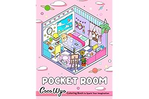 Coloring Book for Relaxation 'Pocket Room: Coloring Book Features Tiny, Cozy, Beautiful & Peaceful Rooms'