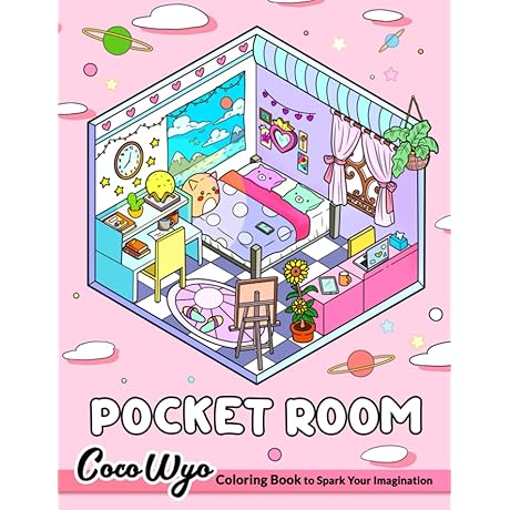 Coloring Book for Relaxation 'Pocket Room: Coloring Book Features Tiny, Cozy, Beautiful & Peaceful Rooms'