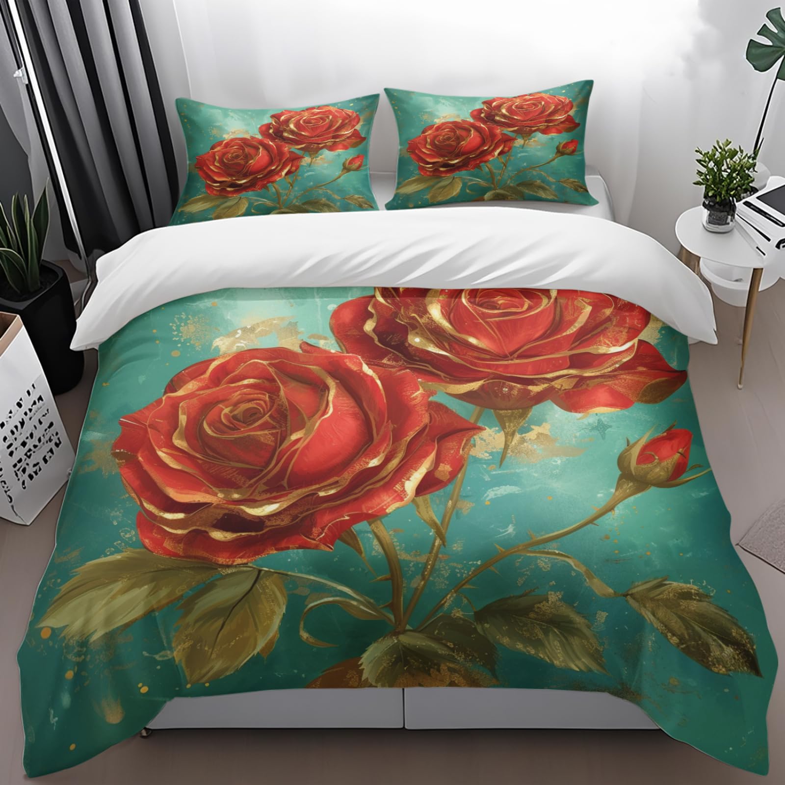 Housse de couette 220x240 anti-transpiration lavable avec taies d'oreiller