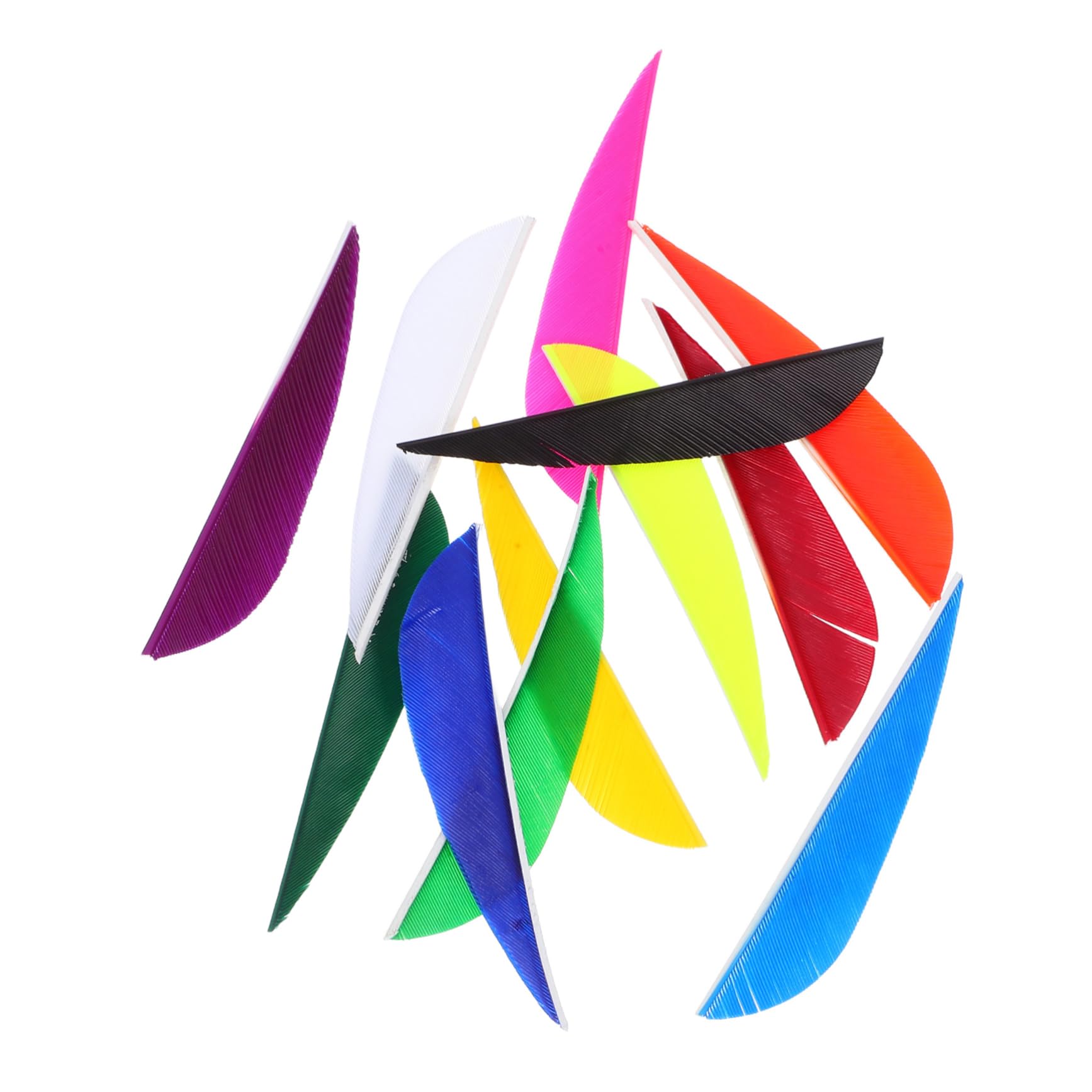 Tofficu 12pcs Teardrop Arrow Fletchings Lightweight Archery Accessories for Stable Flight and Easy Installation for Hunting and Target Practice