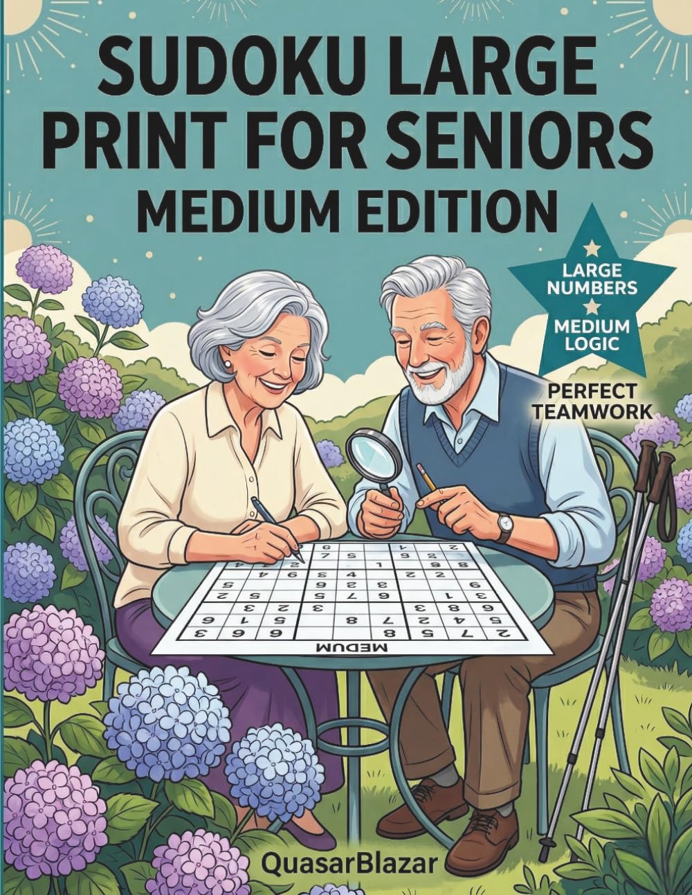 Sudoku Large Print for Seniors: Medium Edition: 100 Engaging Brain Games for Cognitive Health, Extra Large Print Puzzle Book with Intermediate Logic and Full Solutions
