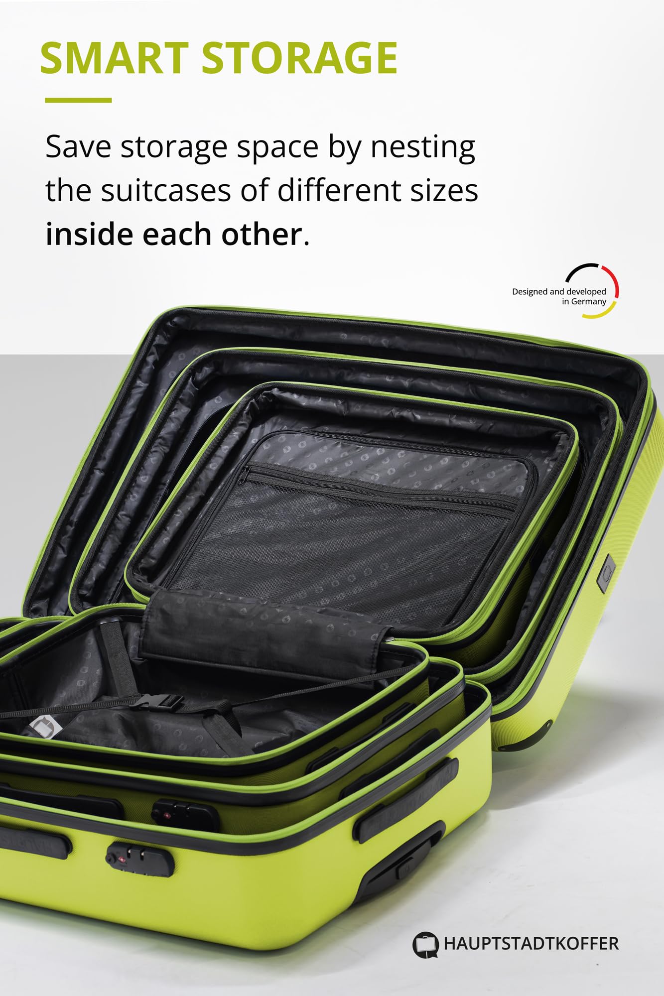 HAUPTSTADTKOFFER - Spree - Maleta rígida, Trolley expandible, Equipaje de Viaje, 4 Ruedas Dobles, TSA, 65 cm, 74 litros, Champán — view 26