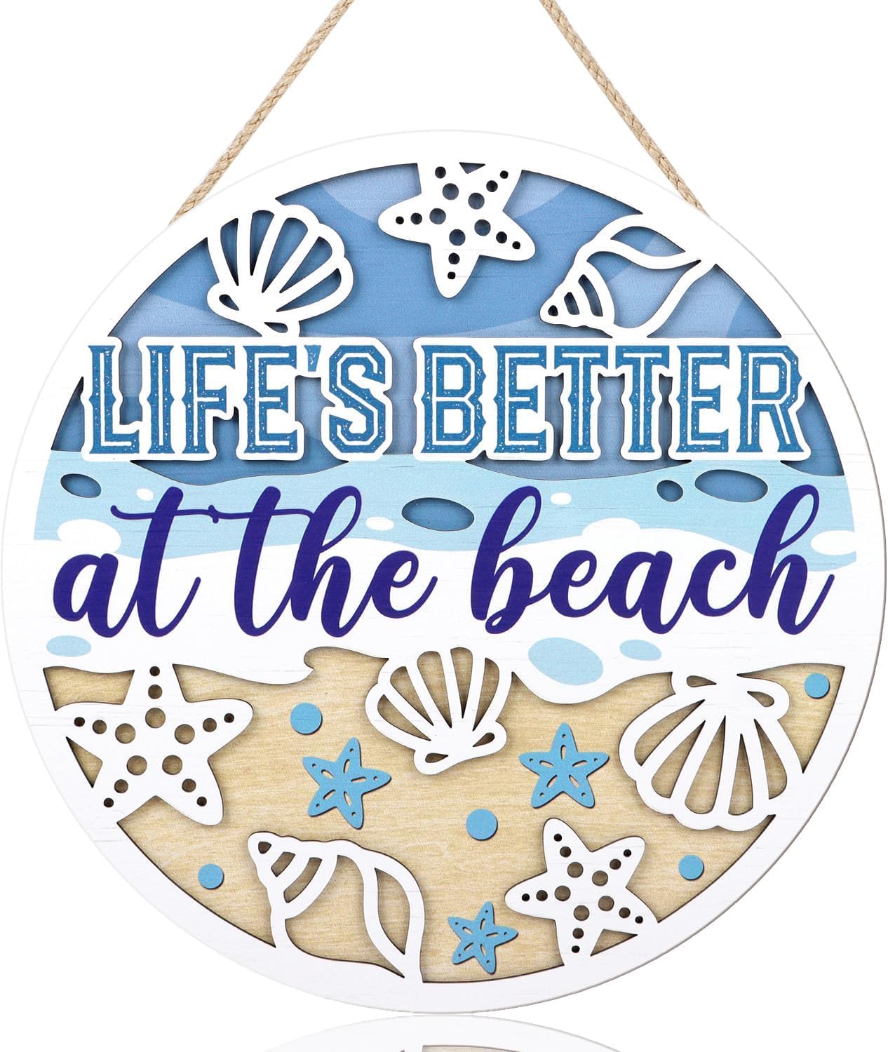 CHDITB 3D Summer Beach Decorations Summer Beach Wall Art Coastal Sea Sign โ image 1