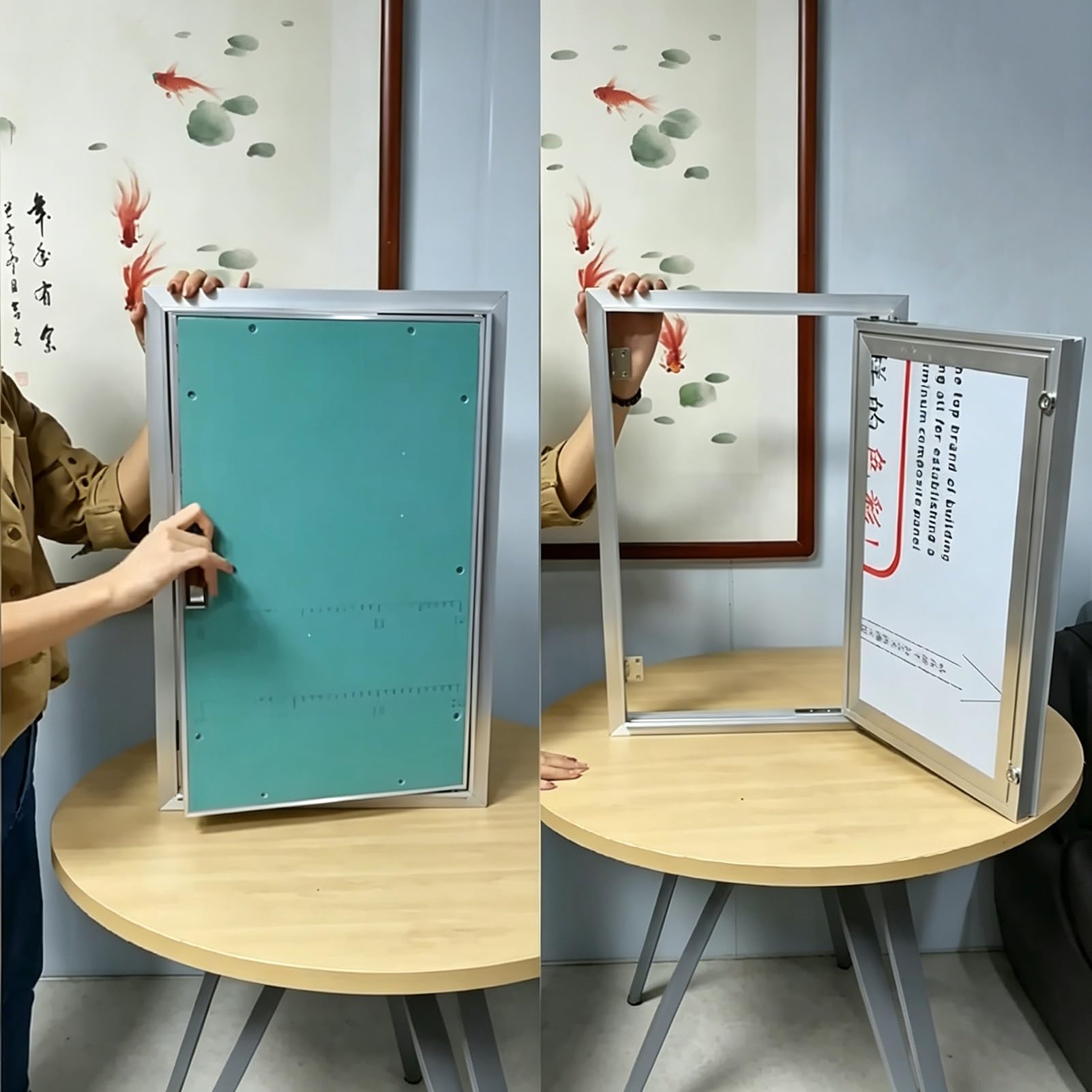 Blazea Paintable Hidden Drywall Access Panel with Handle, Concealed Gypsum Board Access Plumbing Door, Flush Mount Large Wall Hatch Access Door(600x800mm)