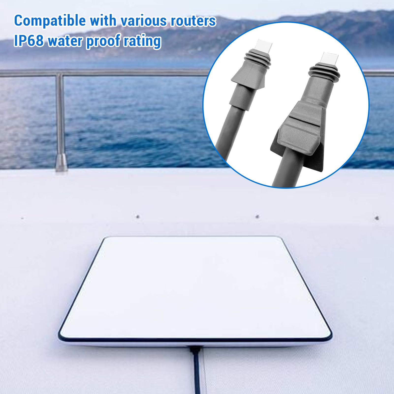Jeffergarden Kit StarLinkes High Performance Kit IP68 Câble D'épreuve d'eau Connexion Stable Câble de Remplacement de Cuivre en Caoutchouc (8m (26 Pieds))
