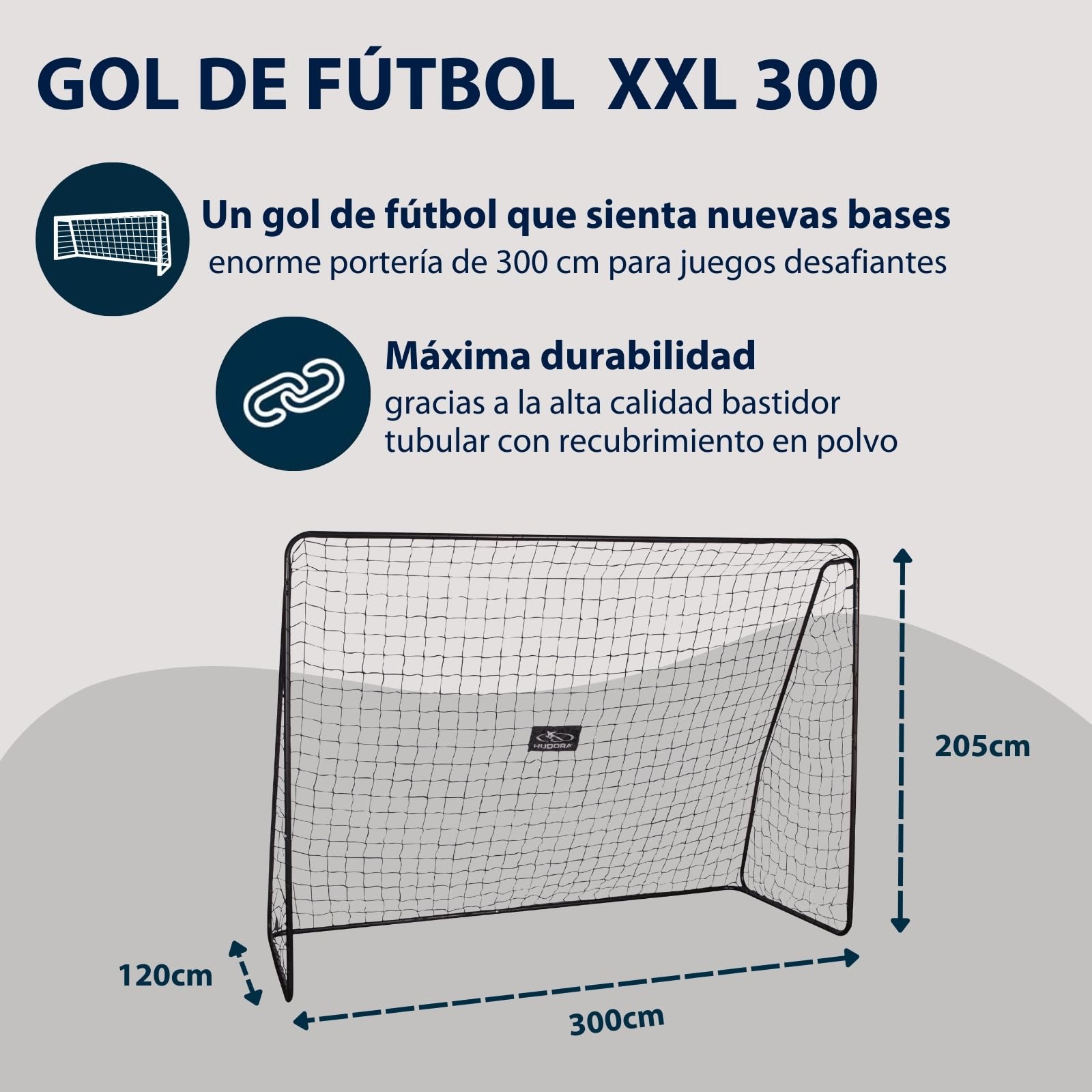 HUDORA Fußballtor XXL - wetterfestes Fußballtor mit Netz für Kinder & Erwachsene