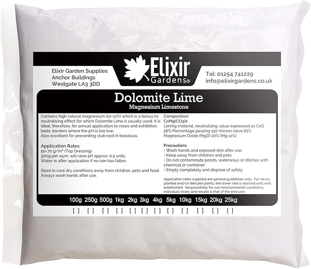 Elixir Gardens Garden Lime Powder Soil Conditioner Limestone Dolodust Various Sizes 500g-25kg | 1kg Bag