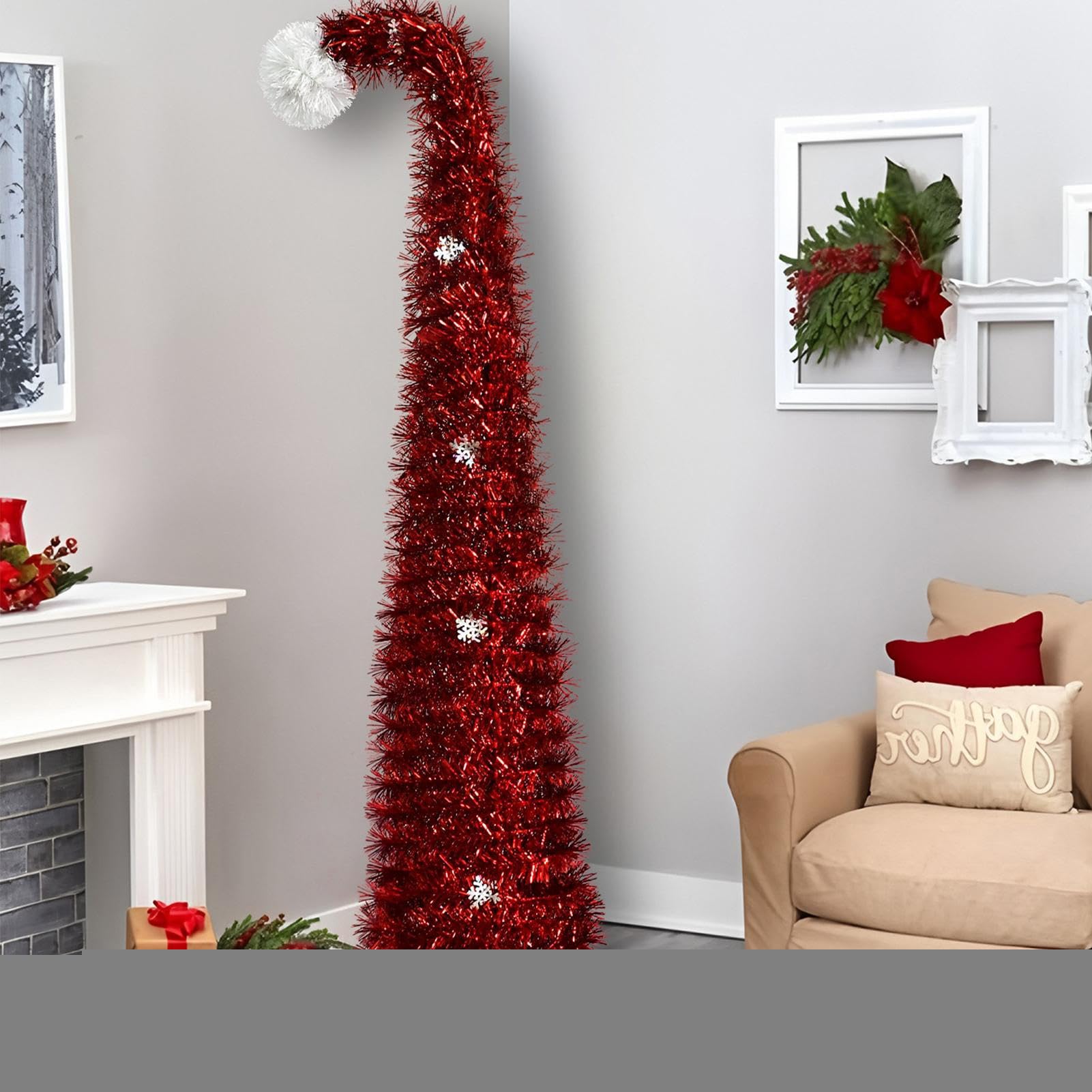 Albero di Natale Artificiale 150 Cm Decorazione Retrattile A Mini Da Tavolo
