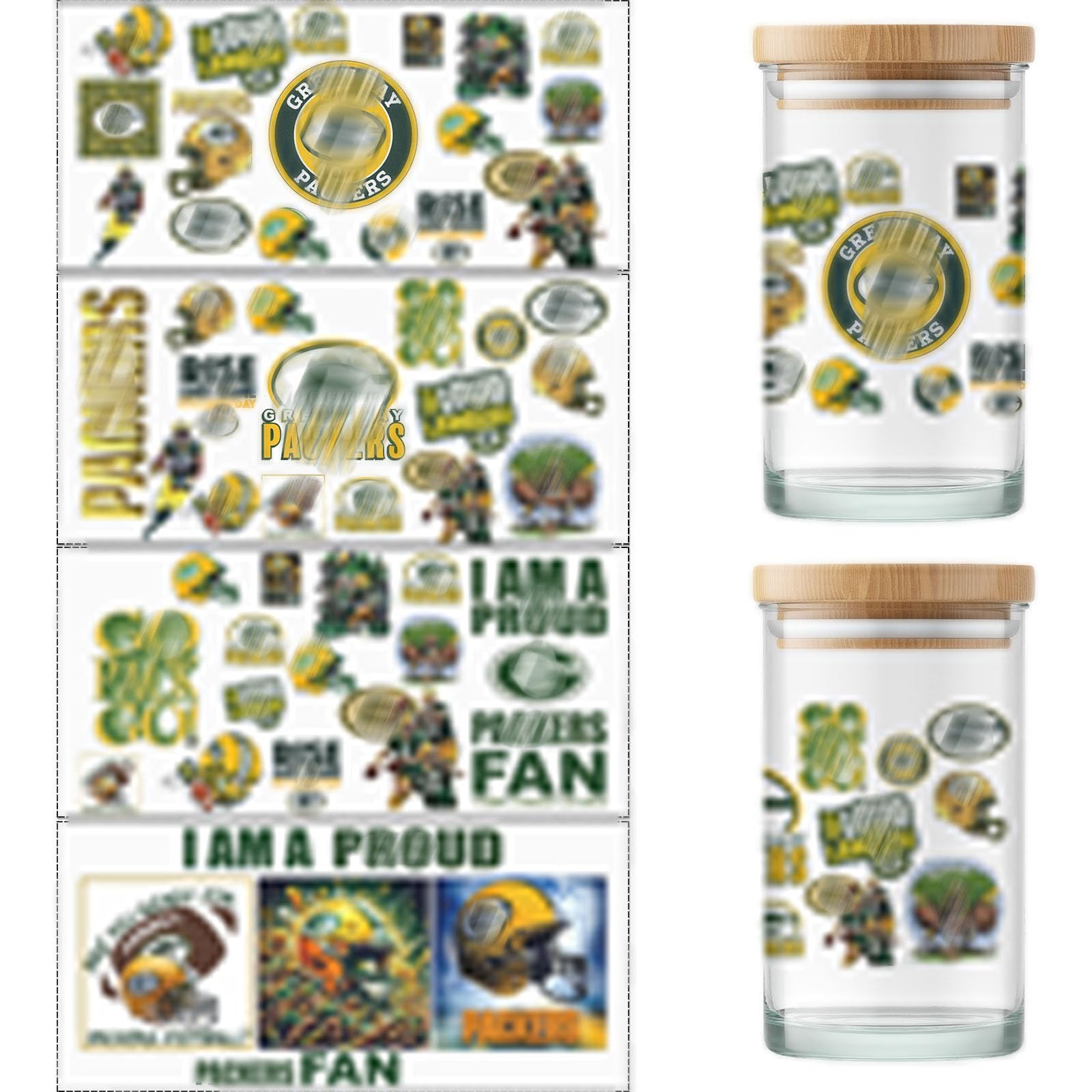 4 Sheet UV DTF Cup Wraps for 16 Oz Tumblers American Football Decals (15)