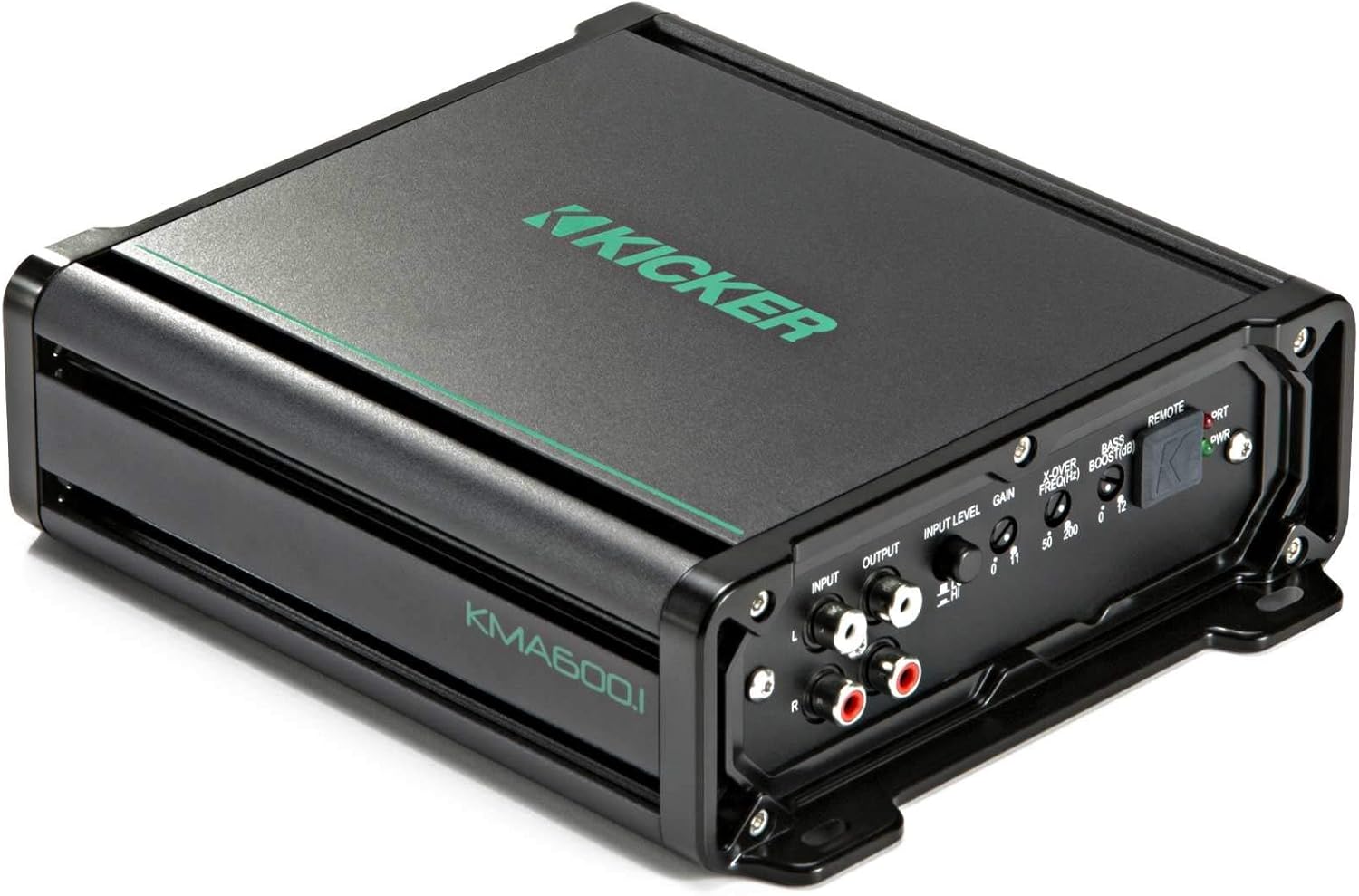 KICKER 10 Inch LED Marine Subwoofer (Charcoal) 600 Watt Amplifier Bundle