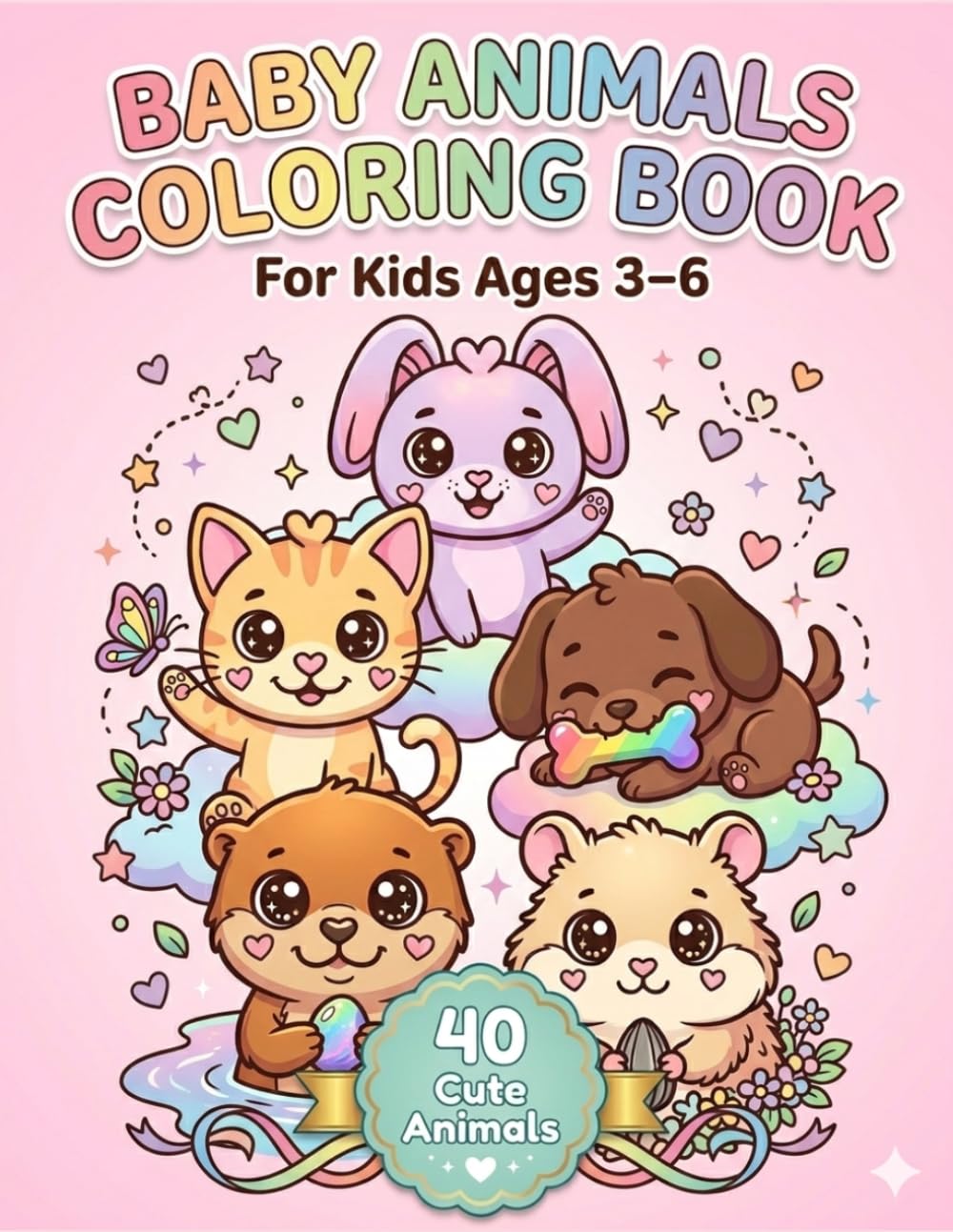 Baby Animals Coloring Book for Kids Ages 3–6
