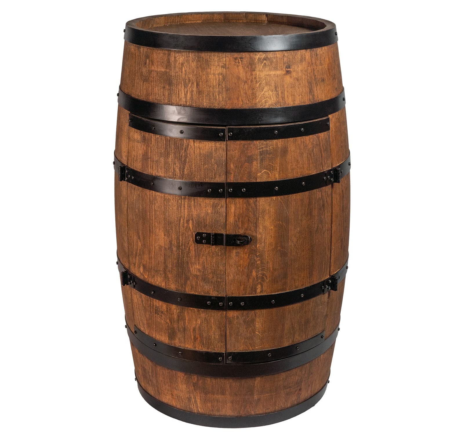 Creative Cooper Barril de Vino de Pie Con Puerta, Armario Para Alcohol, Estantería de Madera, Mueble Para Vino, 80 cm de Alto (Wengué)