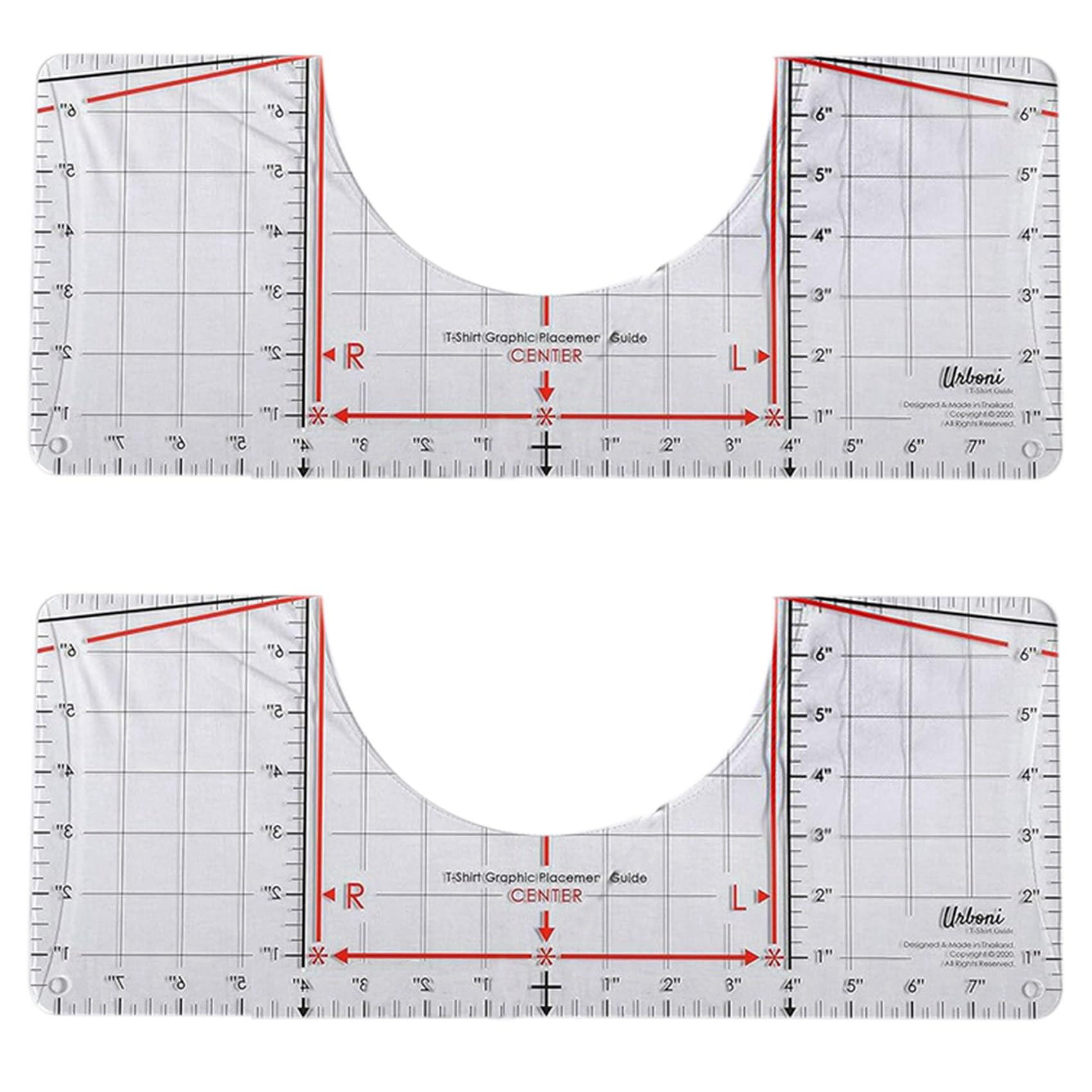 Ctrlzs Men's Black/Light 2X T-Shirt Ruler Guide For Vinyl Alignt And Centering Designs, T-Shirt Ruler Alignt Tool Neckline Measuring Tape