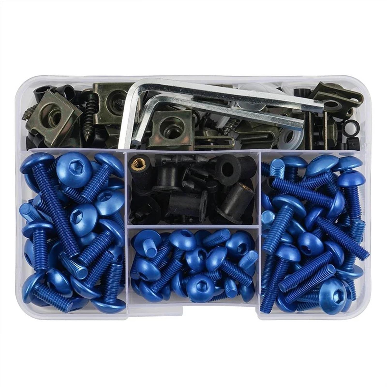190PCS Complete Fairing Bolts Screw For ZX6R ZX7R ZX9R ZX10R ZX12R ZX14R For Ninja 650R 1000 Z750 Z1000 ZZR600 CNC Alloy(Blu)