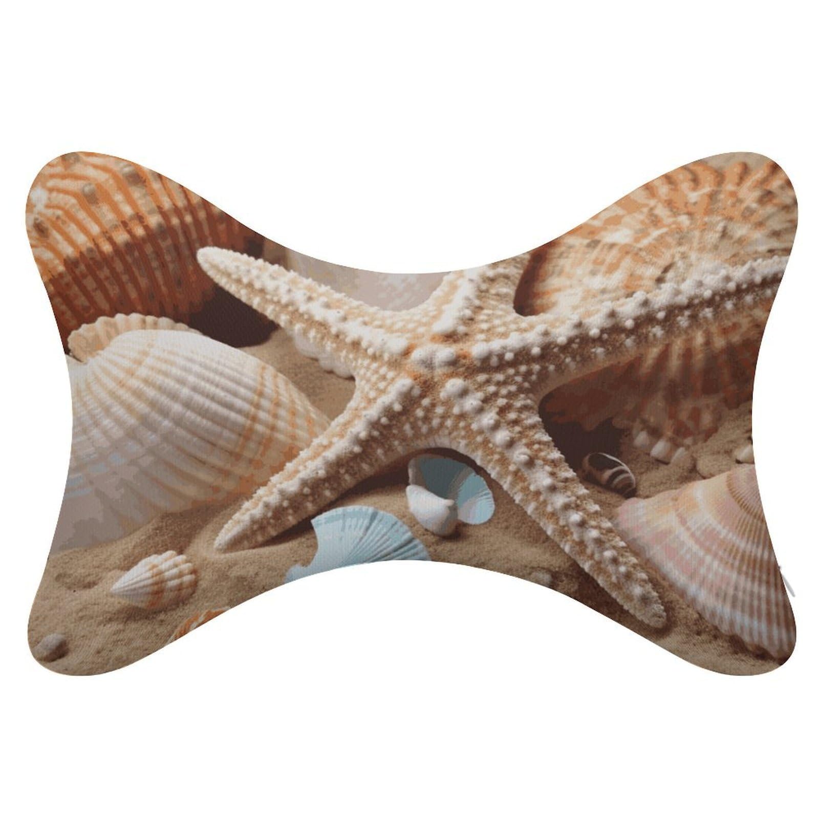 Adfgyerh Style Seashells Starfish Pillow ，Memory Foam Pillow Core，Cushion,Provide Neck Support，Car Pillows For Travel Car Seats And Home Offices.