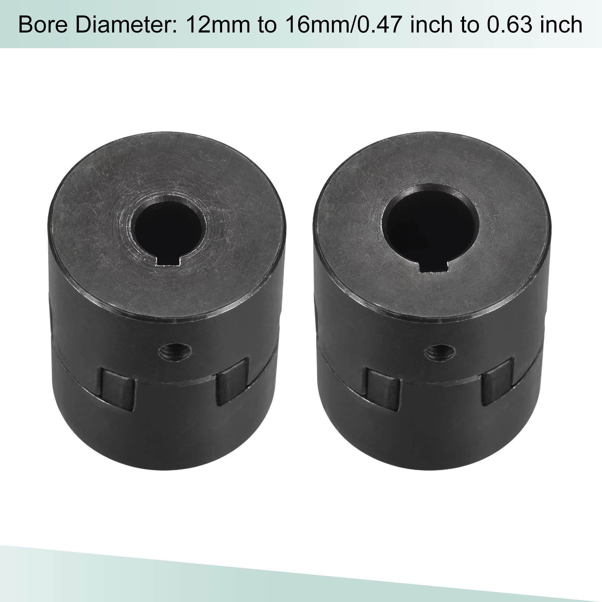 sourcing map Flexible Coupleur Arbre 12mm à 16mm 53mm x 44,5mm Accouplement Moteur Joint