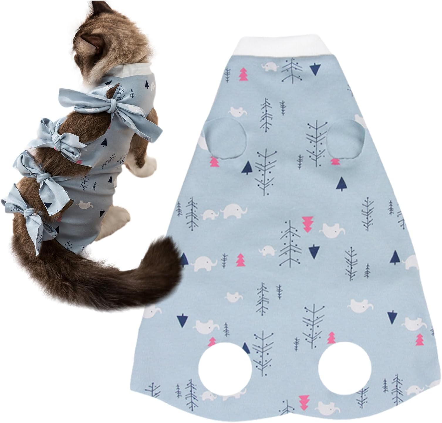AizuoniCat Surgical Suit | Cat Onesie | Light Moisture Absorption E-Collar Alternative Cat Spay Recovery Suit For Skin Diseases Protection