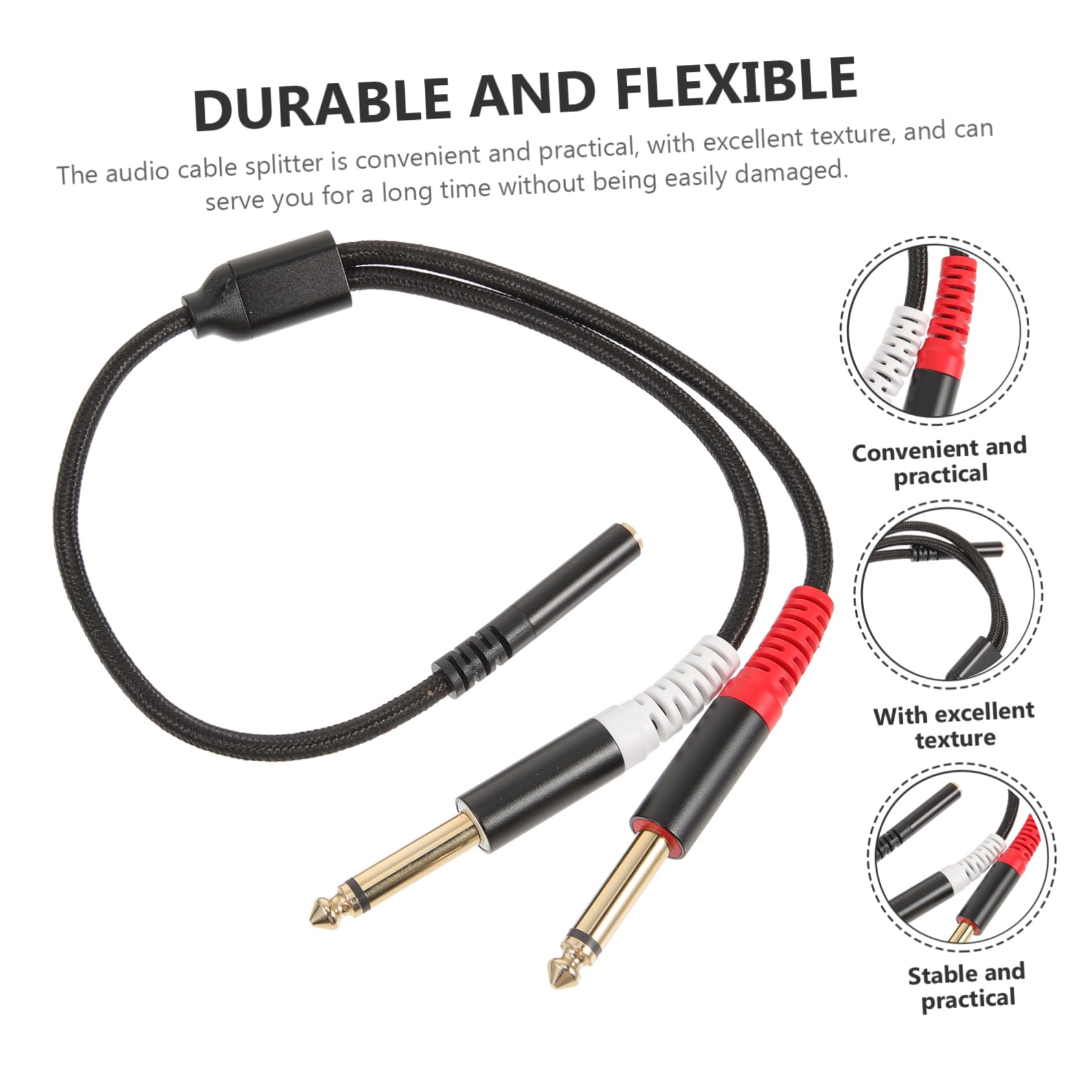 Uonlytech 5pezzi Audio Splitter Femmina Doppio Maschio Adattatore Audio Per Mixer e Chitarra Cavo Flessibile e Resistente Per Studi Di Registrazione e Sistemi Home Theater