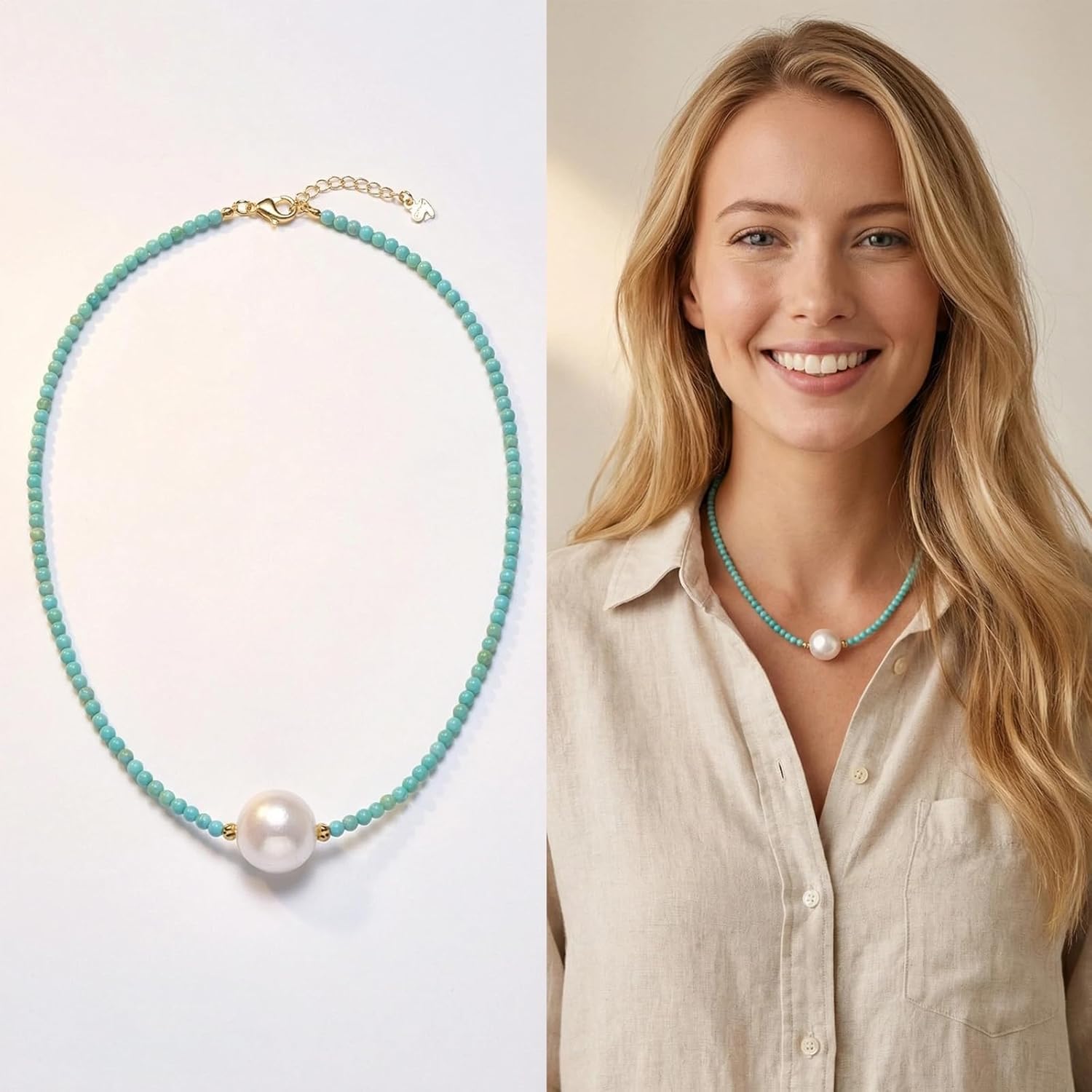 Natural Freshwater Pearl Necklace, Natural Amethyst Bead Station Necklace, Dainty Adjustable Pearl Jewelry Mother's Valentine Day Gifts