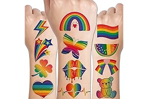 Radiant Pride Glitter Tattoos - Embraced by a Symphony of Colors