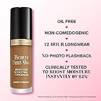 Vista 4 de Too Faced Born This Way Super Coverage Multi-Use Concealer Full Coverage, Non-Comedogenic, Oil Free + Long Lasting Concealer Hyaluronic Acid