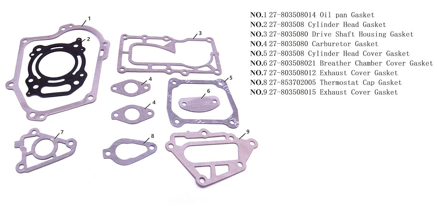 Boat Motor 27-8M0114820 27-803508A99 8M0152380 Complete Cylinder Power Head Powerhead Set Gasket Kit for Mercury Quicksilver 4-Stroke 4HP 5HP 6HP Engine Gasket Set Components