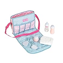 Theo Klein 1653 Baby Coralie Borsa per Pannolini per Le Bambole, con i Seguenti Accessori- biberon, Pannolino, vasetto di Crema e Molto Altro, per Bambini a Partire da 3 Anni