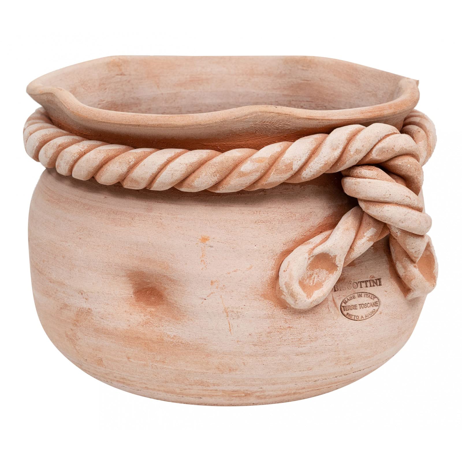 Biscottini Macetas de Exterior de 34 x 24 x 32 cm, Fabricadas en Italia, Maceta de Terracota Hecha a Mano, macetas para Plantas de Exterior