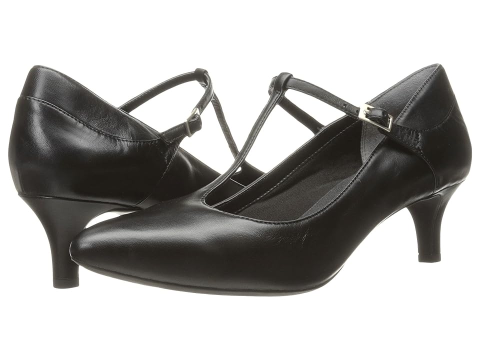 

Rockport Total Motion Kalila T-Strap (Black Leather) Women's Shoes