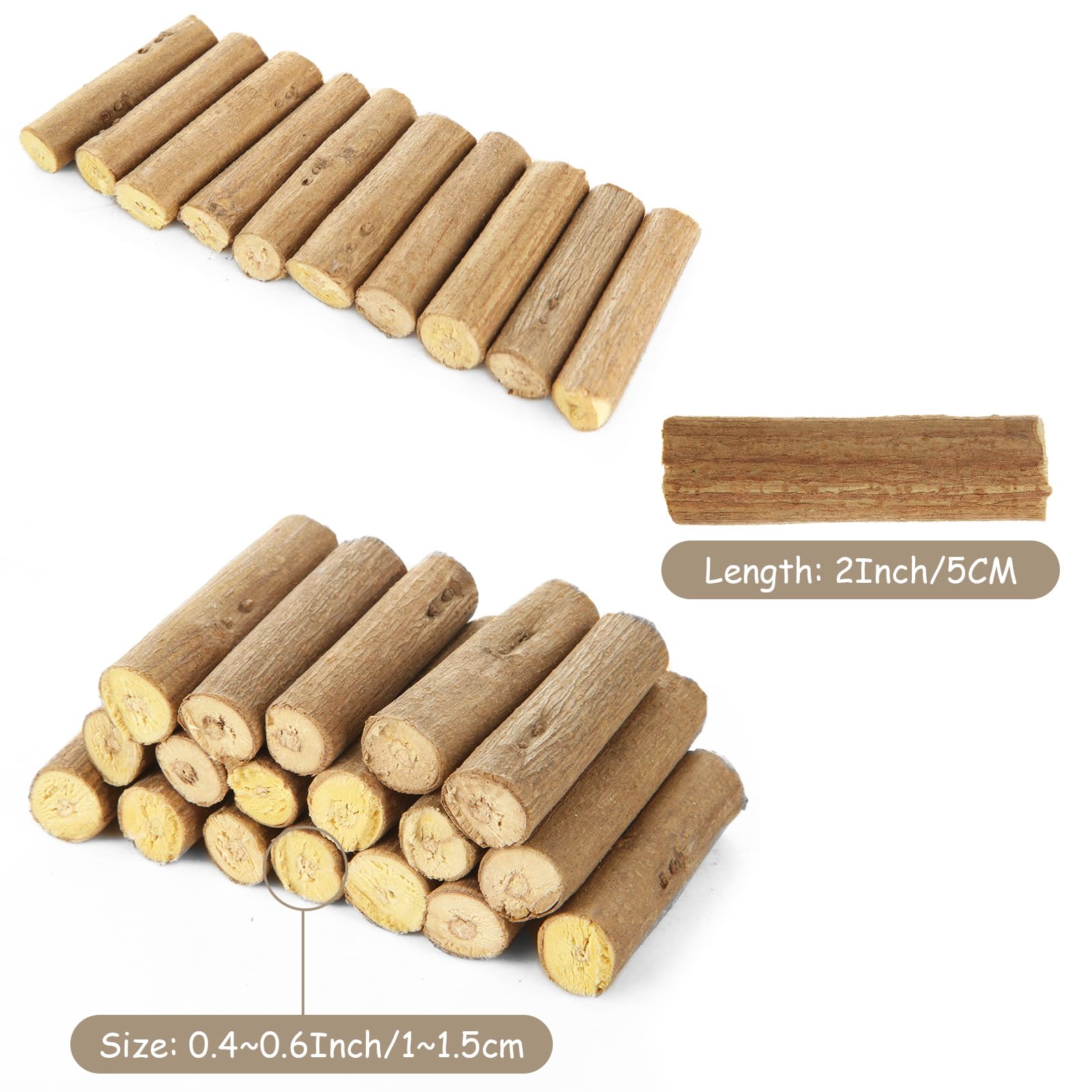 QTLCOHD 200Pcs Wood Log Sticks for Crafts 2 Inch 0.4-0.6 in Diameter Twigs for Crafts Natural Mini Driftwood Craft Sticks for Photo Props DIY Crafts Home Decorations Pets