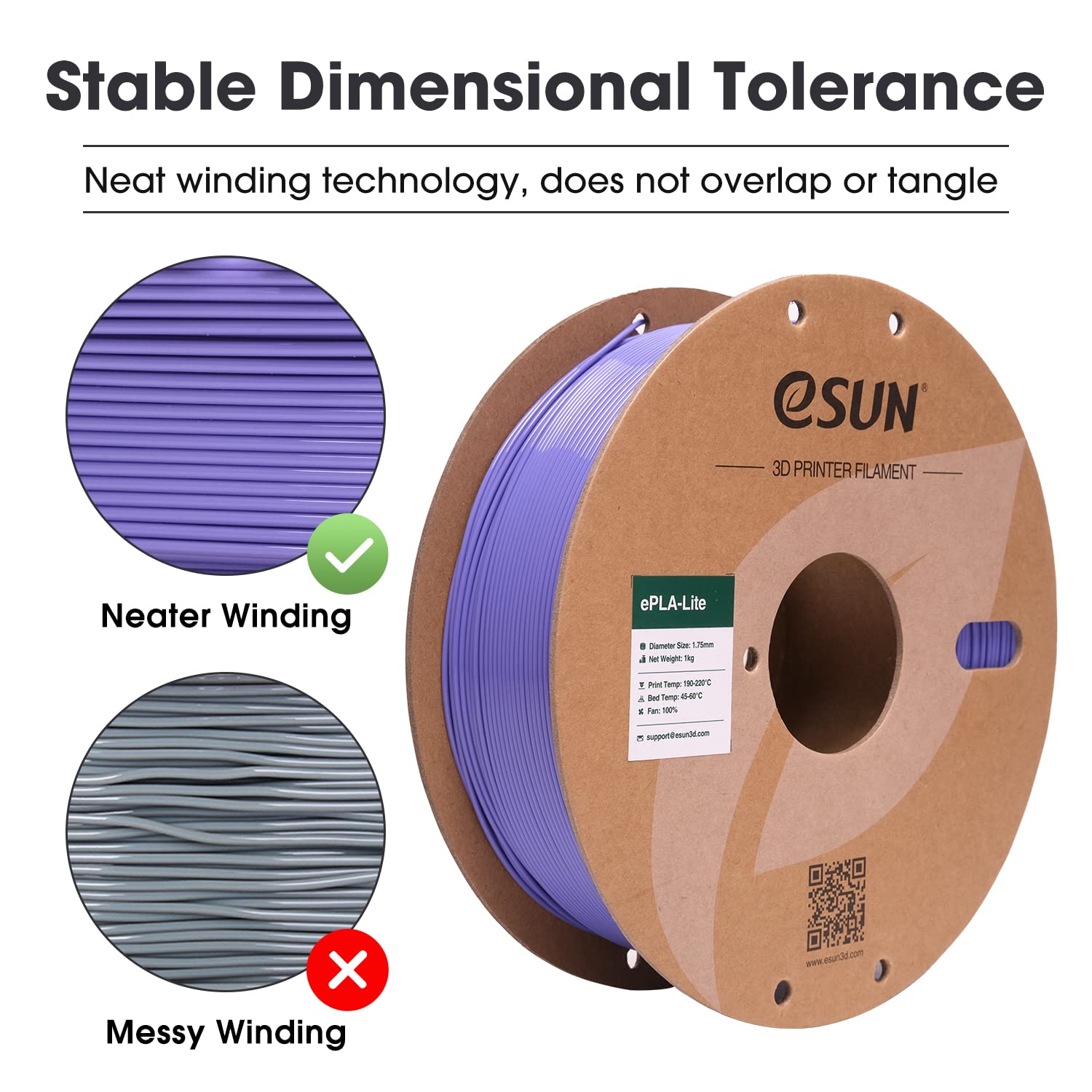 eSUN PLA Filamento 1,75 mm, filamento modificato per Stampante 3D PLA, precisione dimensionale +/- 0,03 mm, Bobina da 1 kg (2,2 libbre) Filamento di Stampa 3D per stampanti 3D (G-Molto Peri)