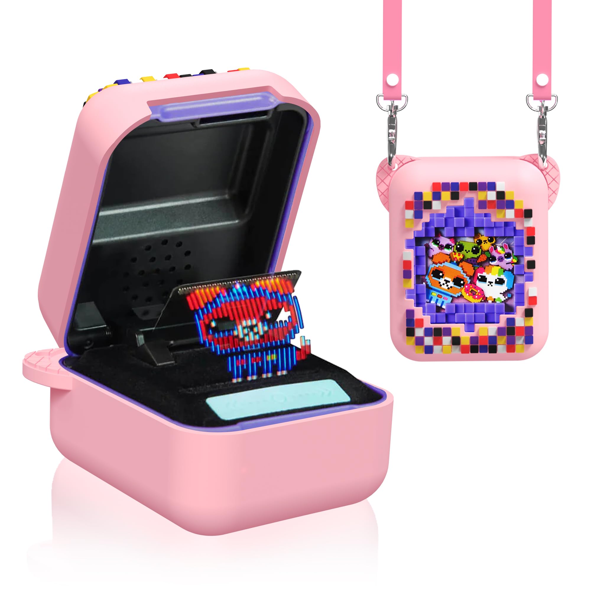 SKRVGOJFG Silicone Case for Bitzee Digital Pet Interactive Virtual Toy, Protective Skin for Bitzee Interactive Toy Digital Pet Accessories for Girls and Boys-Pink