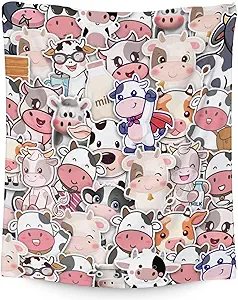 Cow Blanket Gifts - 50"x60" Cute Throw for Women, Girls - Colorful Soft Fuzzy Blankets for Bed, Couch & Living Room