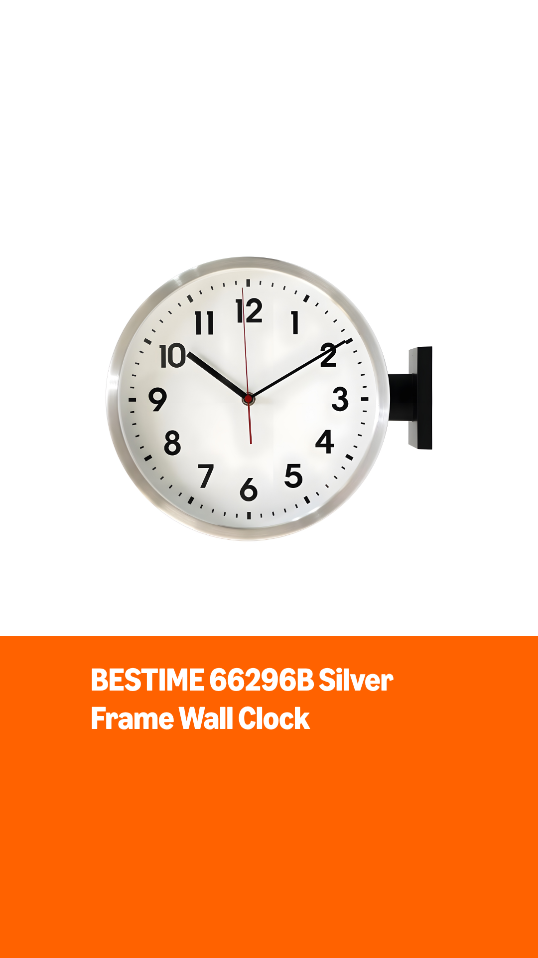 Reloj de pared doble cara aluminio analógico silencioso miniatura 7