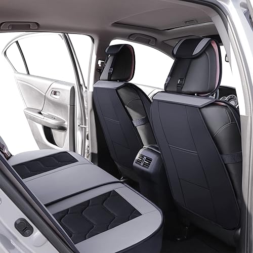 Miniatura 6 de OASIS AUTO Fundas de asiento de ajuste personalizado para Honda Accord 2013-2025, protector de asiento de piel sintética impermeable, cojín de