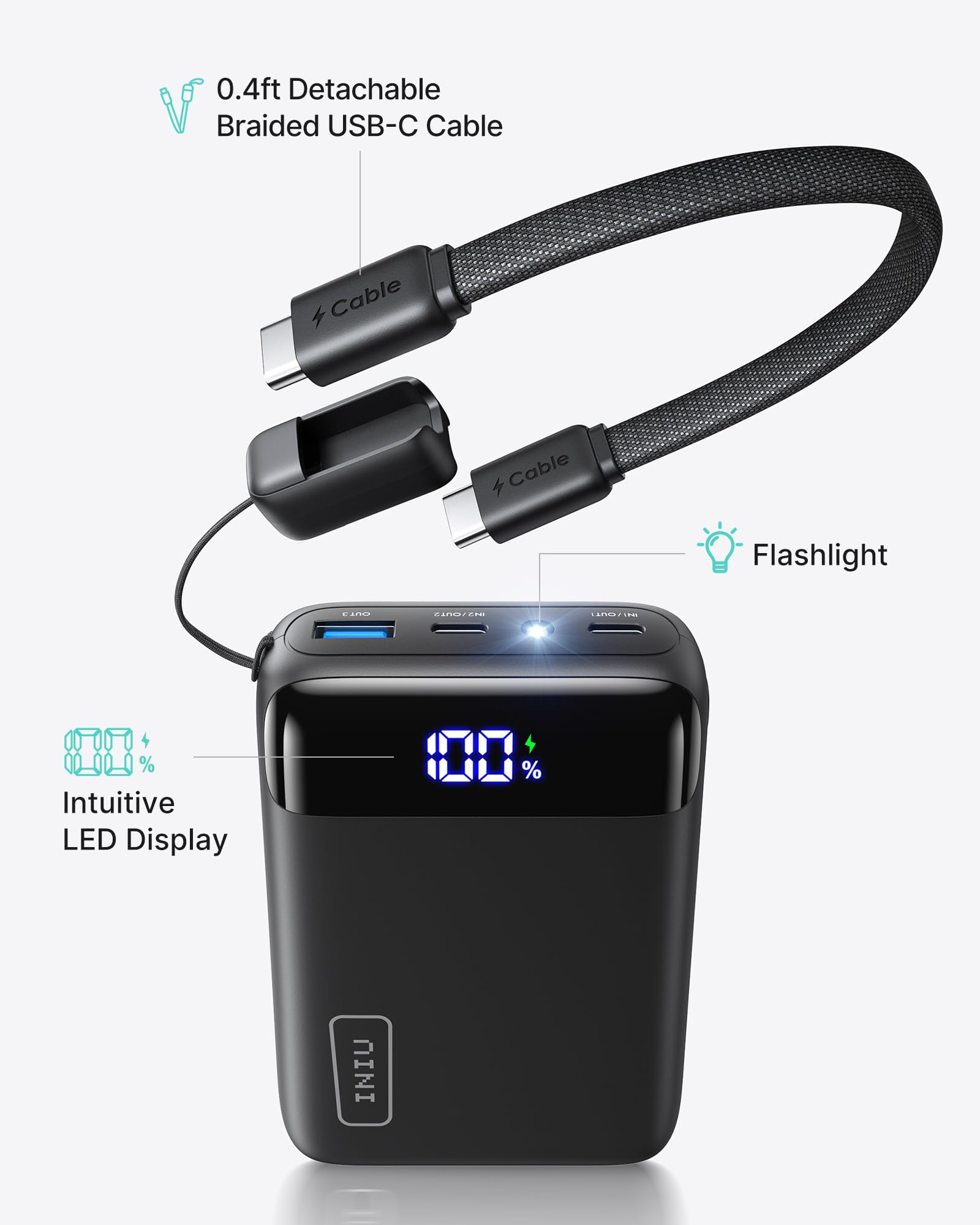 INIU Power Bank, caricabatterie portatile ultra piccolo da 20000 mAh 22,5 W PD, ricarica rapida, USB C in&out, batteria portatile per telefono cellulare, compatibile con iPhone 17, 16, 15, Samsung S22