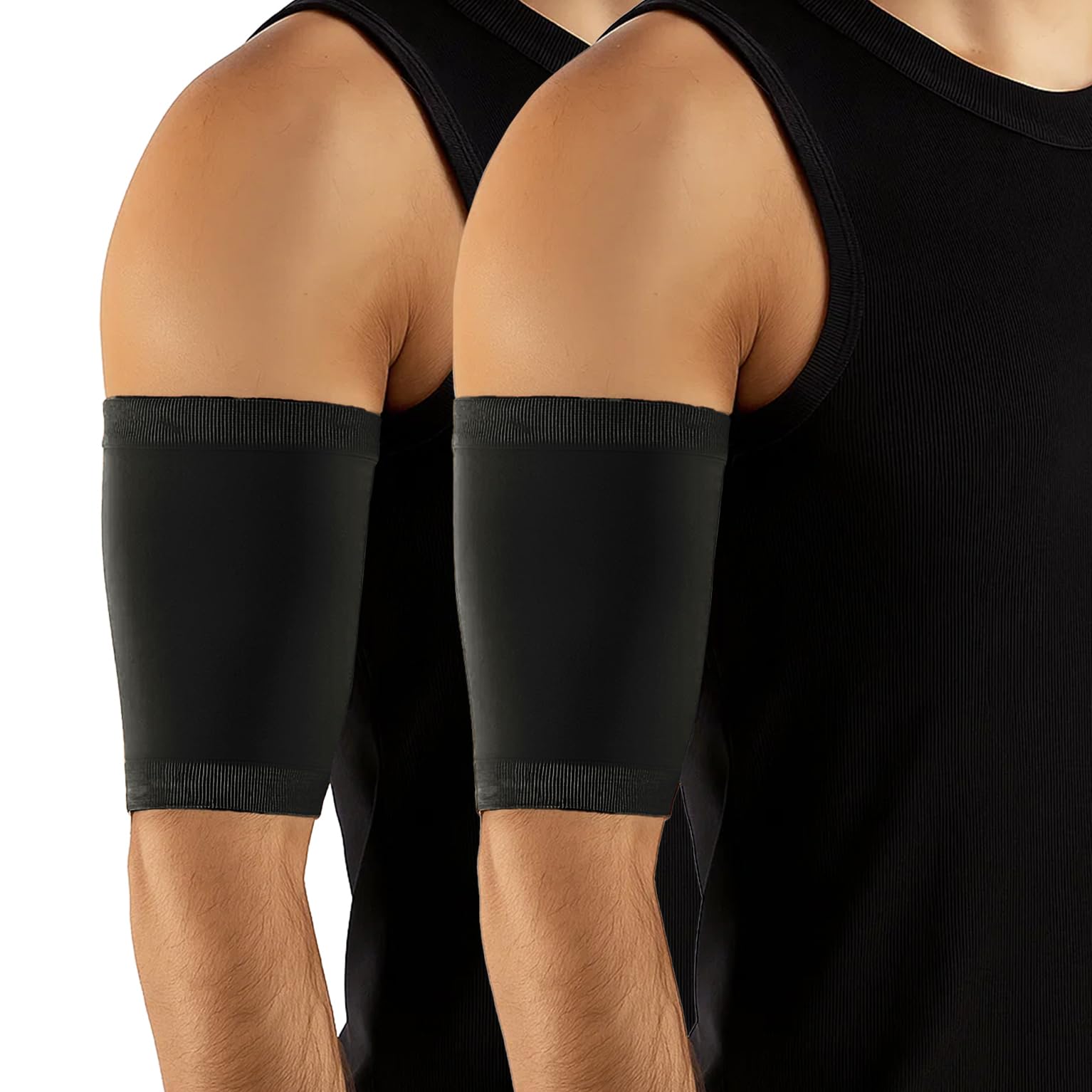 CALZITALY 1 ou 2 Pièces Manchon Bras pour Picc Line, Manchette Homme et Femme de Protection pour Glucometre, Cathéter, Termometre Médical (2 Paires Noires, 3)