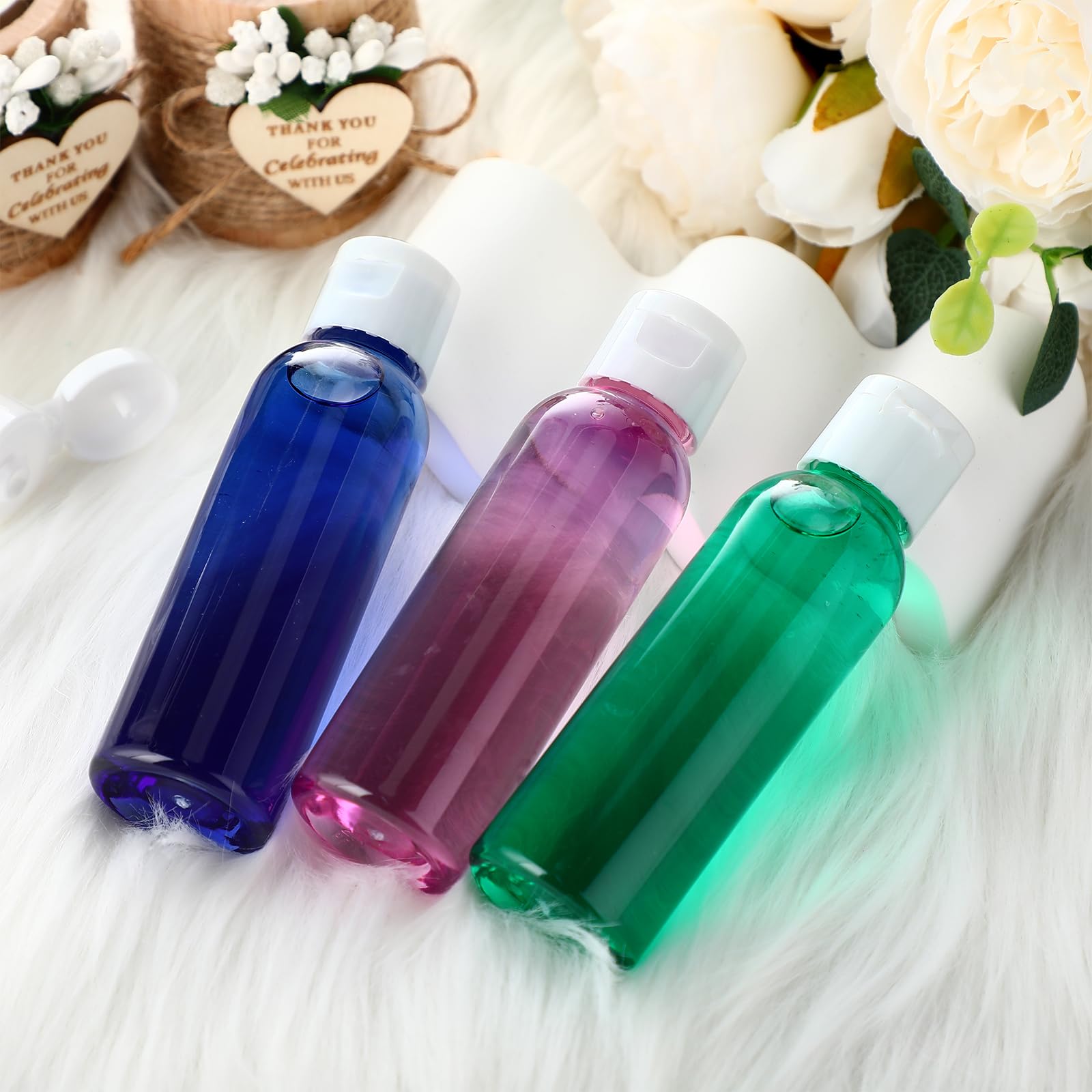 Zhehao 2 oz PET Plastic Empty Refillable Bottles with Caps